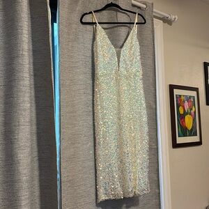 White Sequin Dress